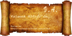 Valasek Alfréda névjegykártya